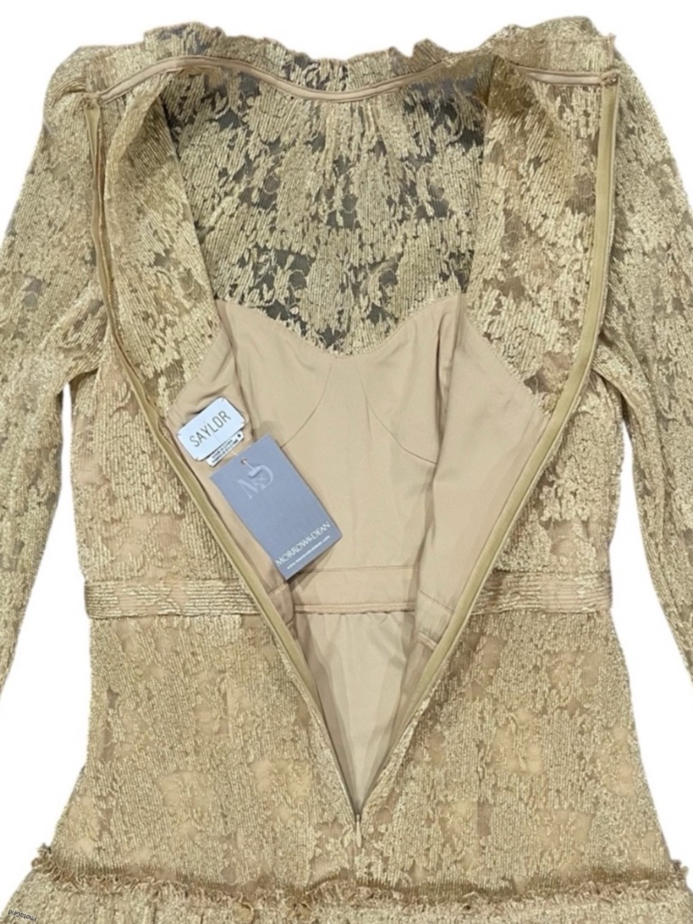 SAYLOR Gold Adria Mini Dress Medium - Picture 8 of 11